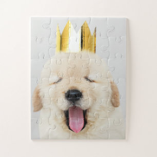 Golden Retriever Puppy Sleepy in Crown Legpuzzel