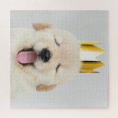 Golden Retriever Puppy Sleepy in Crown Legpuzzel (Horizontaal)