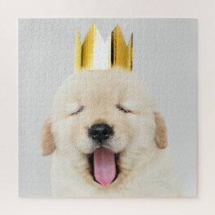 Golden Retriever Puppy Sleepy in Crown Legpuzzel