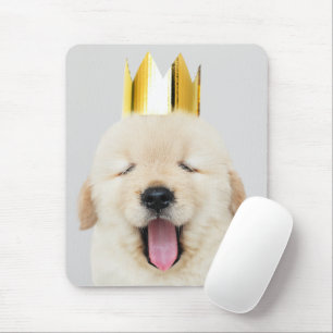 Golden Retriever Puppy Sleepy in Crown Muismat