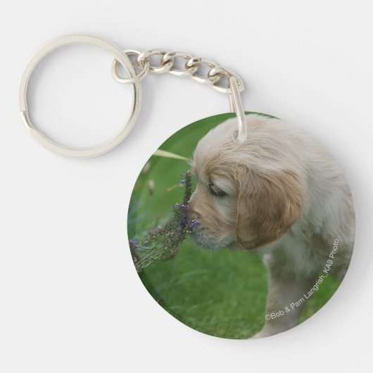 Golden Retriever Puppy Sleutelhanger (Voorkant)