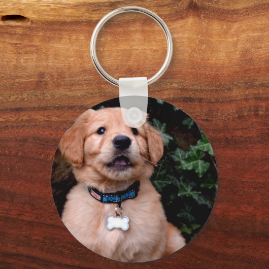Golden Retriever Puppy Sleutelhanger (Voorkant)