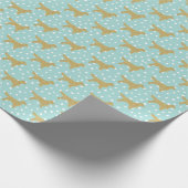 Golden Retriever Puppy Spotty Schattige Hondenpatr Cadeaupapier (Hoek)