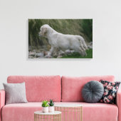 Golden Retriever Puppy Standing Canvas Afdruk (Insitu (Woonkamer))