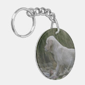 Golden Retriever Puppy Standing Sleutelhanger (Voorkant Links)