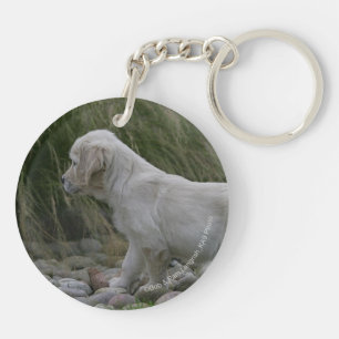 Golden Retriever Puppy Standing Sleutelhanger