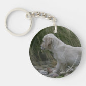 Golden Retriever Puppy Standing Sleutelhanger (Voorkant)