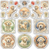 Golden Retriever Puppy Sticker Sheet (Voorkant)