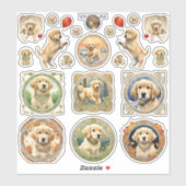 Golden Retriever Puppy Sticker Sheet (Vel)