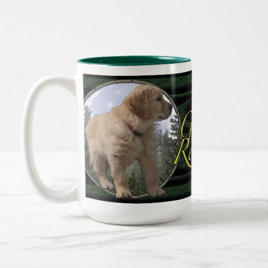Golden Retriever puppy Tweekleurige Koffiemok (Links)