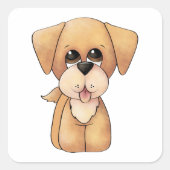 Golden Retriever Puppy Vierkante Sticker (Voorkant)