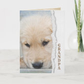 golden retriever puppy voor opa kaart (Voorkant)