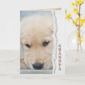 golden retriever puppy voor opa kaart (Gele Bloem)