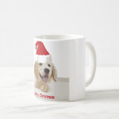 Golden Retriever Puppy wensend Vrolijk Kerstfeest  Koffiemok (Voorkant rechts)