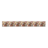 Golden Retriever Puppy With a Candy Cane Grosgrain Lint (Voorkant)