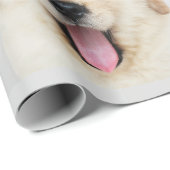Golden Retriever puppy Yawning with Crown Cadeaupapier (Rol Hoek)