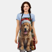 Golden Retriever Puppy's First Christmas Festive Schort (Gedragen)