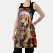 Golden Retriever Puppy's First Christmas Festive Schort (Insitu)