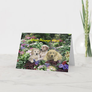 Golden Retriever Pups in het Wenskaart Feestdagen Kaart