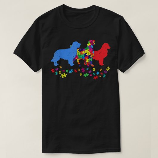 Golden Retriever Puzzle Autism Awareness D T-shirt (Design voorkant)