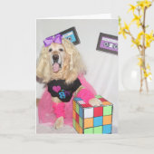 Golden Retriever Rad 80s Verjaardag Kaart (Gele Bloem)