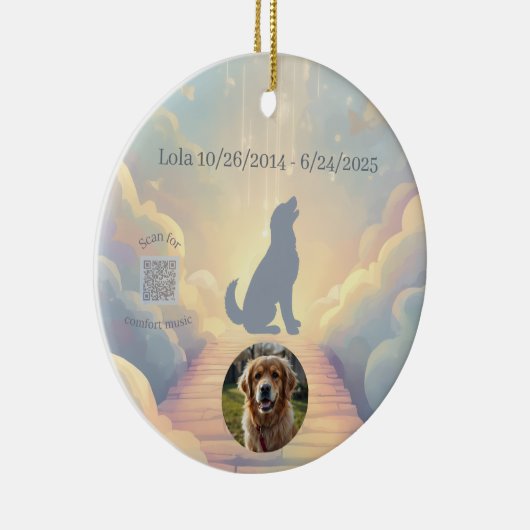 Golden Retriever Rainbow Bridge Memorial Ornament (Rechts)