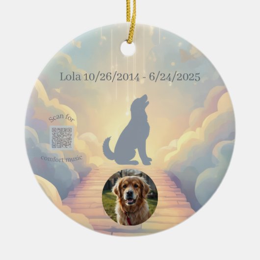 Golden Retriever Rainbow Bridge Memorial Ornament (Voorkant)