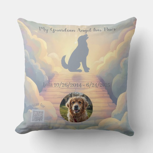 Golden Retriever Rainbow Bridge Memorial Pillow Kussen (Voorkant)
