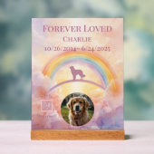 Golden Retriever Rainbow Bridge Memorial Sign Acryl Bord (Neutraal)