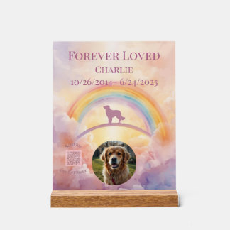 Golden Retriever Rainbow Bridge Memorial Sign Acryl Bord