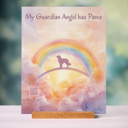 Golden Retriever Rainbow Bridge Memorial Sign Acryl Bord (Neutraal)