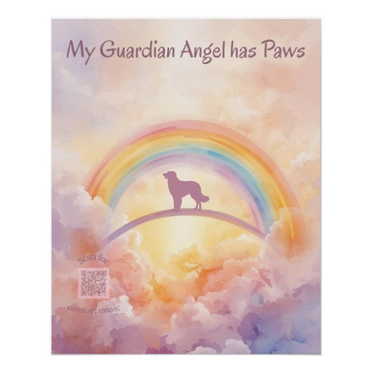Golden Retriever Rainbow Bridge Poster – Dog Loss (Voorkant)