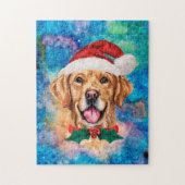 Golden Retriever Ras Hond Kerstmis Legpuzzel (Verticaal)
