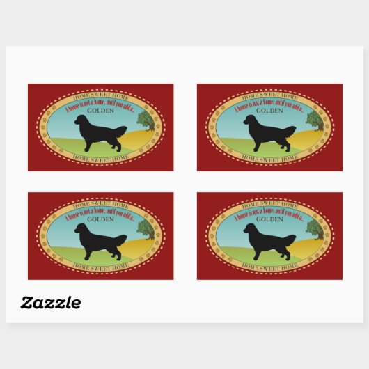 Golden Retriever Rechthoekige Sticker (Vel)