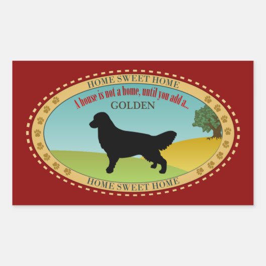 Golden Retriever Rechthoekige Sticker (Voorkant)