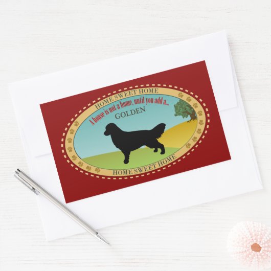 Golden Retriever Rechthoekige Sticker (Envelop)