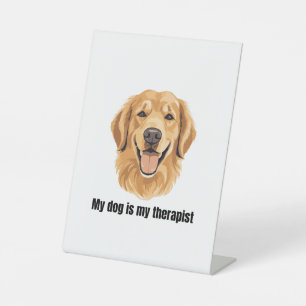 Golden Retriever Reclamebord Met Voetstuk