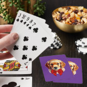 Golden Retriever Red Bow Pokerkaarten (Insitu)