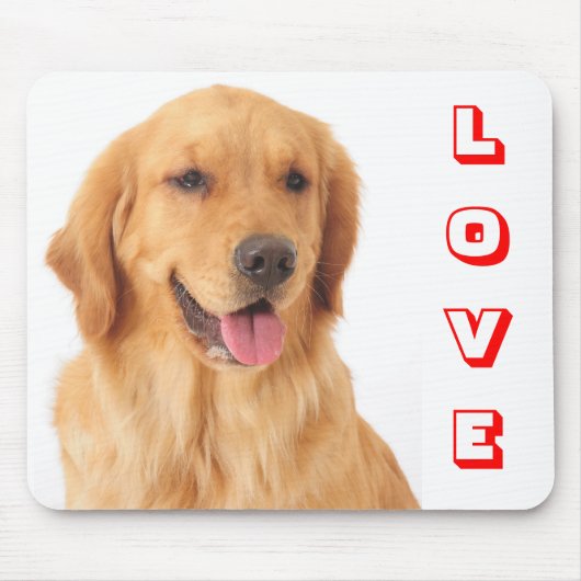 Golden Retriever Red Love Puppy Dog Portret Muismat (Voorkant)