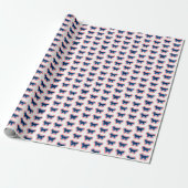 Golden Retriever Red White en Blue 4 juli Cadeaupapier (Uitgerold)