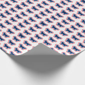 Golden Retriever Red White en Blue 4 juli Cadeaupapier (Hoek)