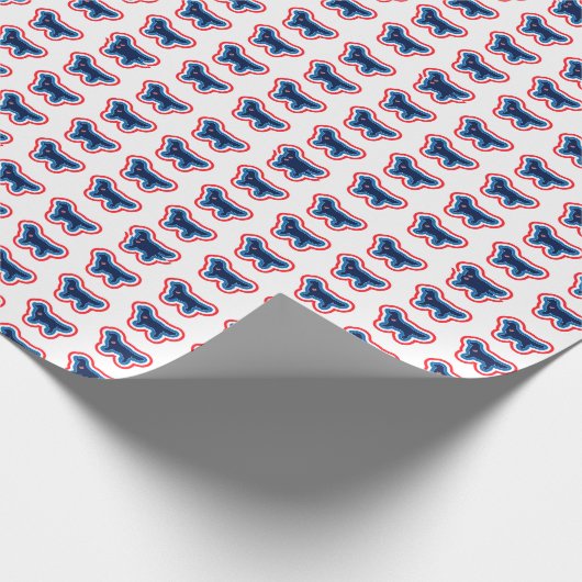 Golden Retriever Red White en Blue 4 juli Cadeaupapier (Hoek)
