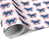 Golden Retriever Red White en Blue 4 juli Cadeaupapier (Rol Hoek)