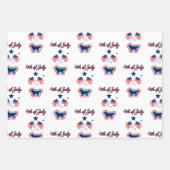 Golden Retriever Red White en Blue 4 juli Inpakpapier Vel (Voorkant 2)