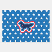 Golden Retriever Red White en Blue 4 juli Inpakpapier Vel (Voorkant)