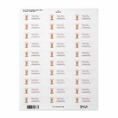 Golden Retriever Reindeer Christmas Return Address Etiket (Full Sheet)