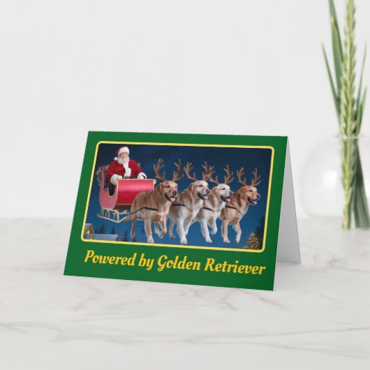 Golden Retriever Rendier Kaart (Voorkant)