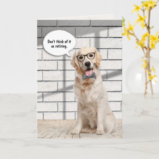 Golden Retriever Retirement Card Kaart (Gele Bloem)