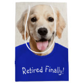 Golden Retriever Retirement Humor Medium Gift Bag Medium Cadeauzakje (Voorkant)