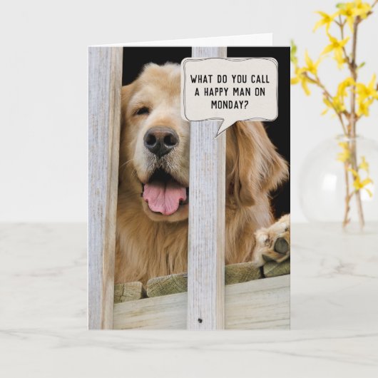 Golden Retriever Retirement Kaart (Gele Bloem)